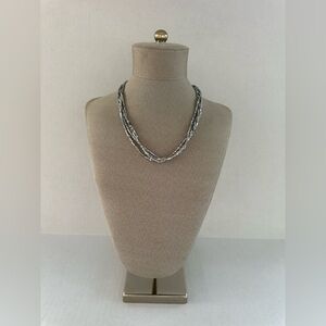 Loft Multi-Strand Statement Necklace in a Silver Tone Finish